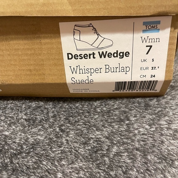 Toms Desert Wedge whisper burlap suede espadrille booties - Picture 3 of 8